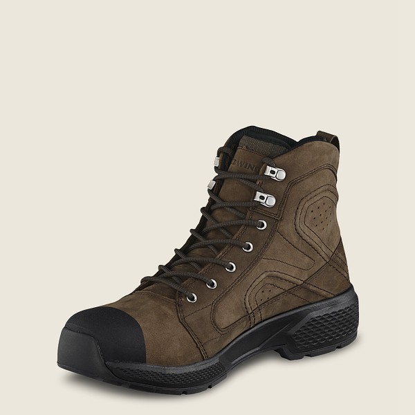 Red Wing Iş Botu Erkek - Exos Lite - 6-Inch Waterproof Soft Toe - Koyu Zeytin Yeşili - 98ULVESND